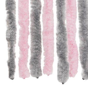 vidaXL Fly Curtain Silver-Grey and Pink 100x220 cm Chenille