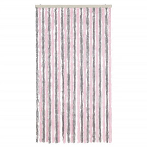 vidaXL Fly Screen Silver Grey and Pink 100x230 cm Chenille