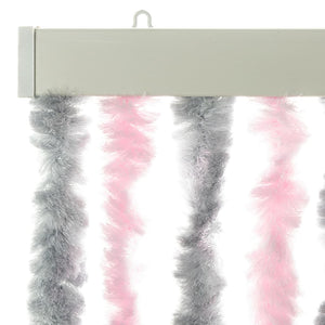 vidaXL Fly Screen Silver Grey and Pink 100x230 cm Chenille