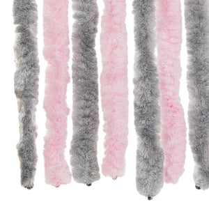 vidaXL Fly Screen Silver Grey and Pink 100x230 cm Chenille