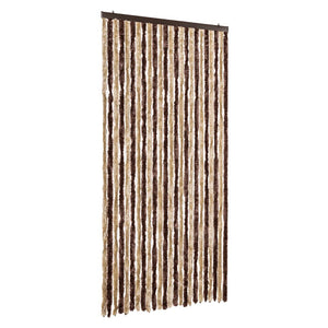 vidaXL Fly Curtain Beige and Light Brown 100x230 cm Chenille