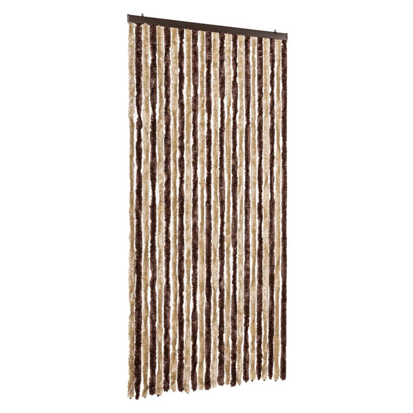 vidaXL Fly Curtain Beige and Light Brown 100x230 cm Chenille