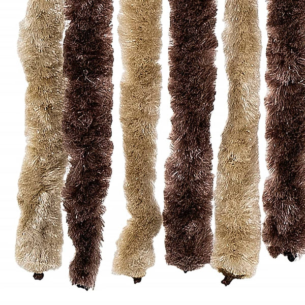 vidaXL Fly Curtain Beige and Light Brown 100x230 cm Chenille