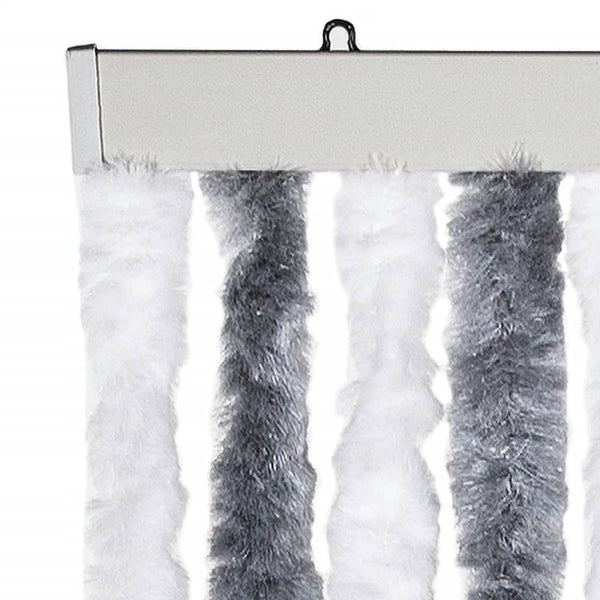 vidaXL Fly Screen Curtain Grey and White 100x200 cm Chenille