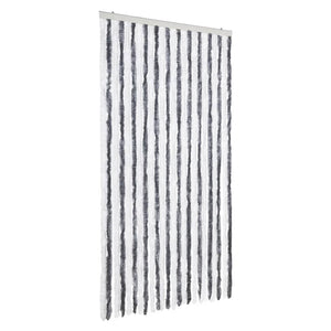 vidaXL Chenille Door Curtain Grey and White 100x230 cm
