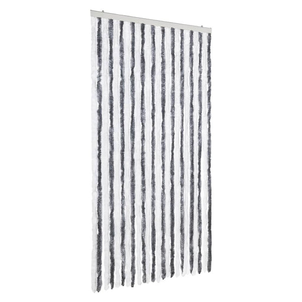 vidaXL Chenille Door Curtain Grey and White 100x230 cm