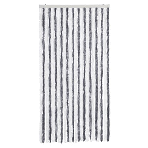 vidaXL Chenille Door Curtain Grey and White 100x230 cm