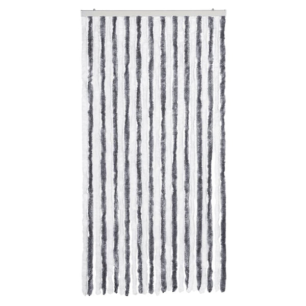 vidaXL Chenille Door Curtain Grey and White 100x230 cm