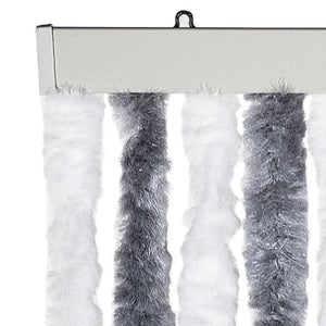vidaXL Chenille Door Curtain Grey and White 100x230 cm