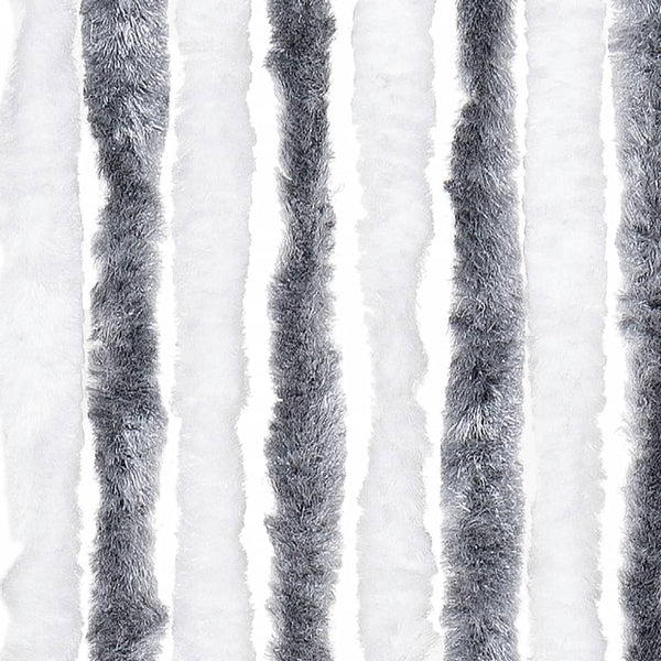 vidaXL Chenille Door Curtain Grey and White 100x230 cm