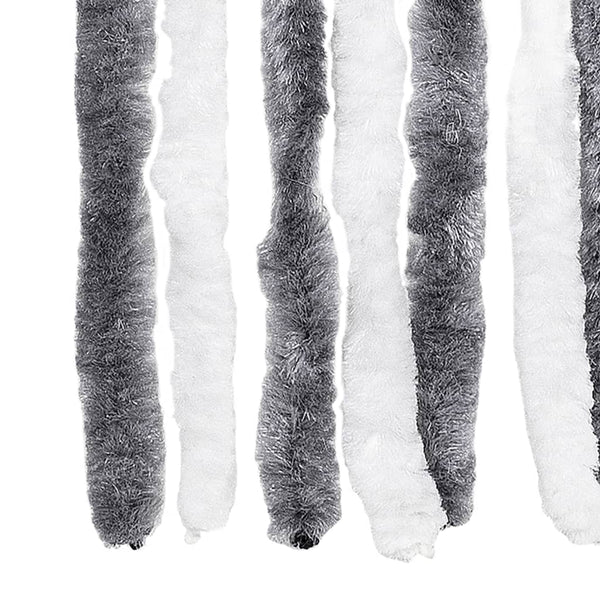 vidaXL Chenille Door Curtain Grey and White 100x230 cm
