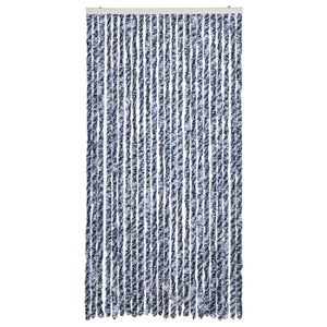 vidaXL Fly Curtain Blue and White 100x230 cm Chenille