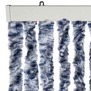 vidaXL Fly Curtain Blue and White 100x230 cm Chenille