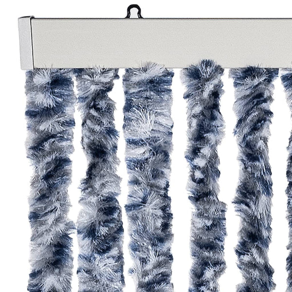 vidaXL Fly Curtain Blue and White 100x230 cm Chenille