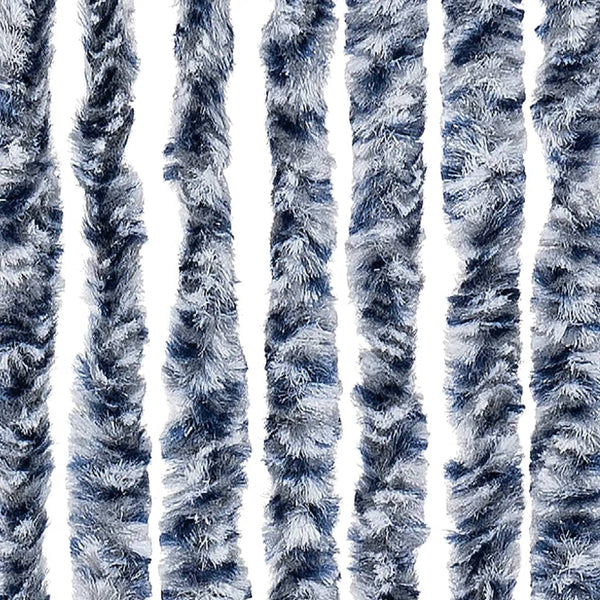 vidaXL Fly Curtain Blue and White 100x230 cm Chenille