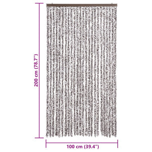 vidaXL Fly Curtain Brown and Beige 100x200 cm Chenille