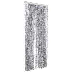 vidaXL Chenille Door Curtain White and Grey 100x200 cm