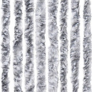 vidaXL Chenille Door Curtain White and Grey 100x200 cm