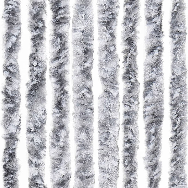 vidaXL Chenille Door Curtain White and Grey 100x200 cm