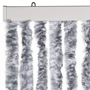 vidaXL Chenille Door Curtain White and Grey 100x230 cm