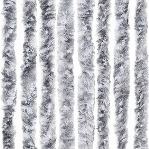 vidaXL Chenille Door Curtain White and Grey 100x230 cm