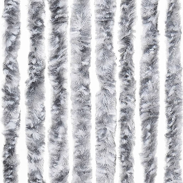 vidaXL Chenille Door Curtain White and Grey 100x230 cm