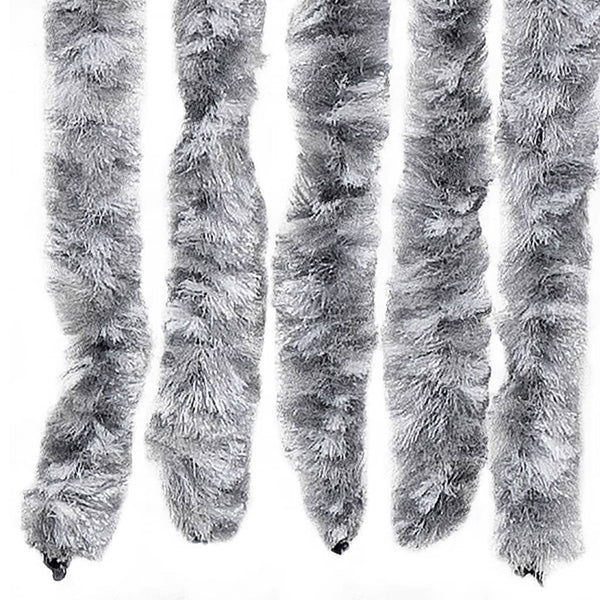 vidaXL Chenille Door Curtain White and Grey 100x230 cm
