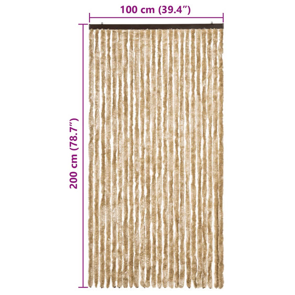 vidaXL Fly Screen Beige 100x200 cm Chenille