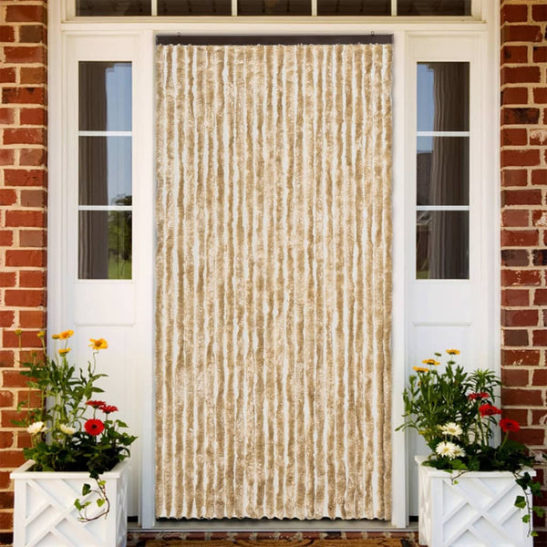vidaXL Fly Screen Beige 100x200 cm Chenille