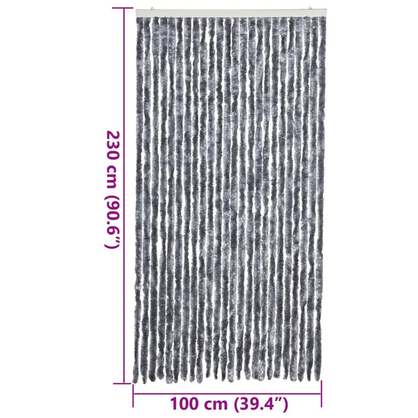 vidaXL Fly Curtain Silver 100x230 cm Chenille