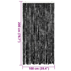 vidaXL Chenille Fly Curtain Anthracite 100x200 cm