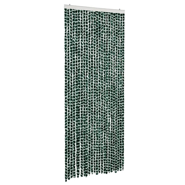 vidaXL Fly Screen Curtain Green and White 100x230 cm Chenille