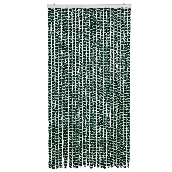 vidaXL Fly Screen Curtain Green and White 100x230 cm Chenille