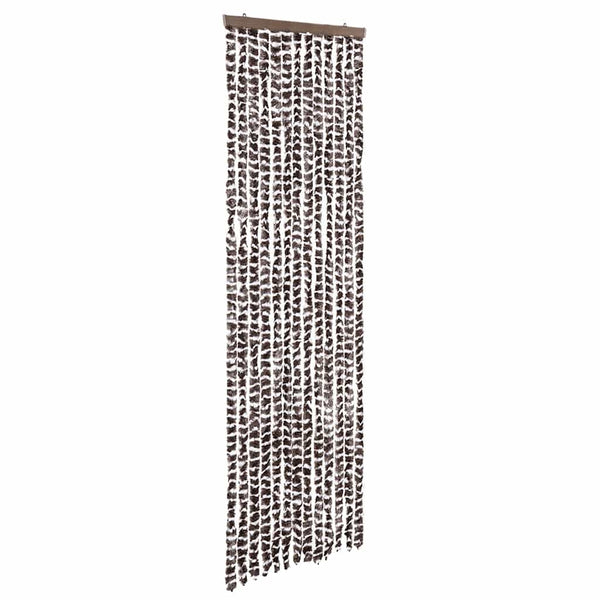 vidaXL Fly Screen Curtain Beige and Brown 56x200 cm Chenille
