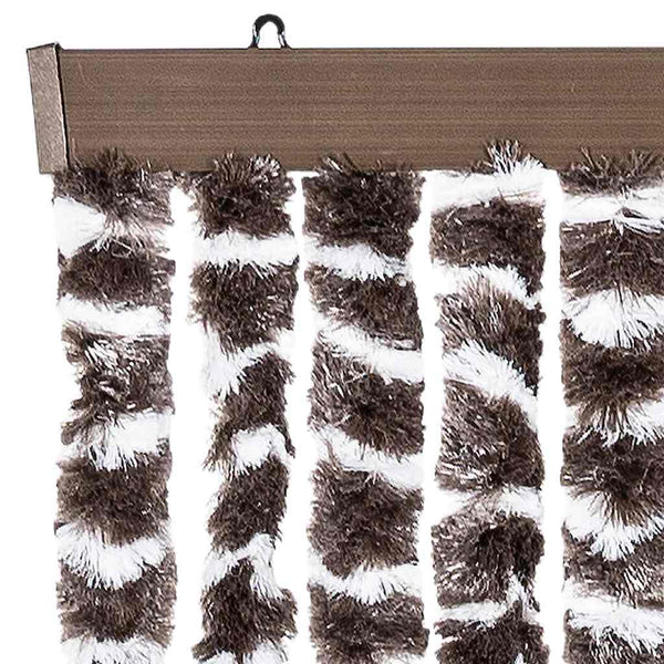 vidaXL Fly Screen Curtain Beige and Brown 56x200 cm Chenille