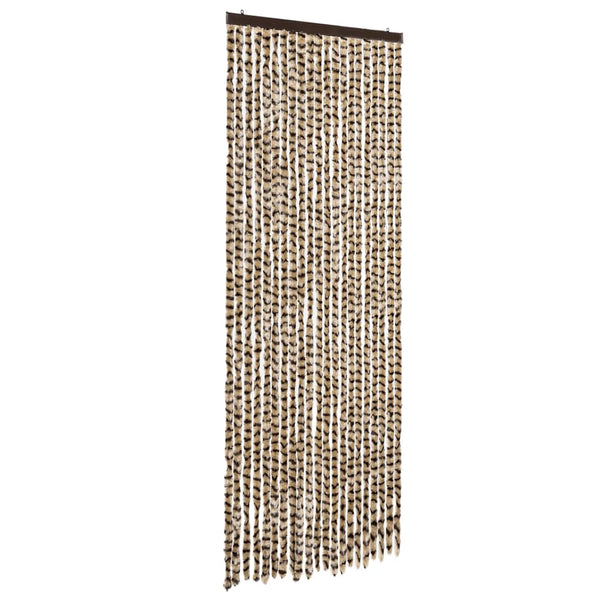 vidaXL Chenille Door Curtain Beige and Brown 90x200 cm