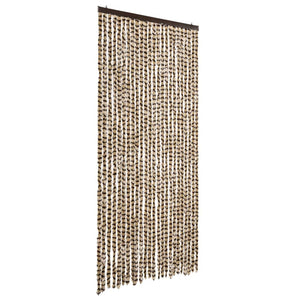 vidaXL Chenille Fly Curtain Beige and Brown 100x200 cm