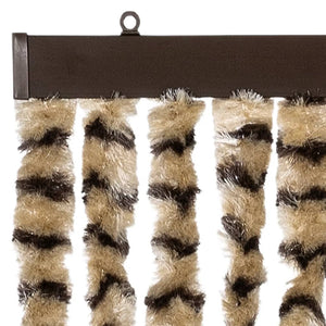 vidaXL Chenille Fly Curtain Beige and Brown 100x200 cm
