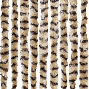 vidaXL Chenille Fly Curtain Beige and Brown 100x200 cm