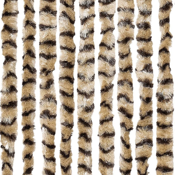 vidaXL Chenille Fly Curtain Beige and Brown 100x200 cm