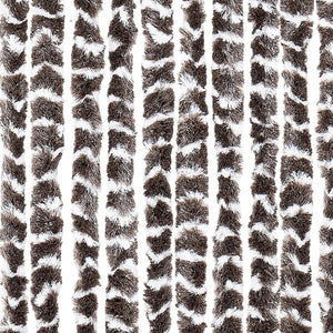 vidaXL Fly Screen Curtain Brown and White 56x200 cm Chenille