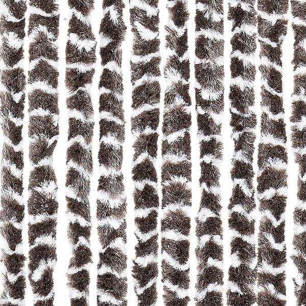 vidaXL Fly Screen Curtain Brown and White 56x200 cm Chenille