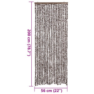 vidaXL Fly Screen Curtain Brown and White 56x200 cm Chenille