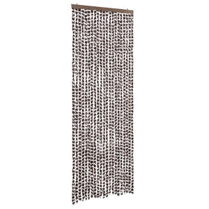 vidaXL Chenille Door Curtain Brown and White 90x200 cm