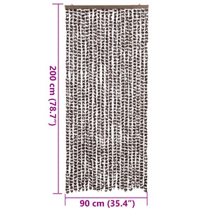 vidaXL Chenille Door Curtain Brown and White 90x200 cm