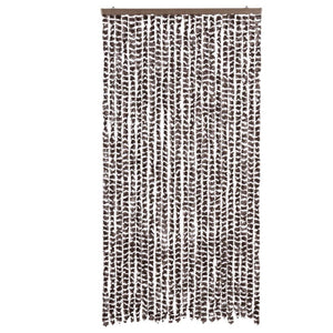 vidaXL Chenille Fly Curtain Brown and White 100x200 cm
