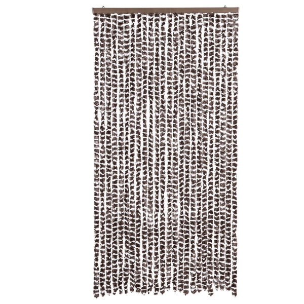 vidaXL Fly Screen Curtain Brown and White 100x230 cm Chenille