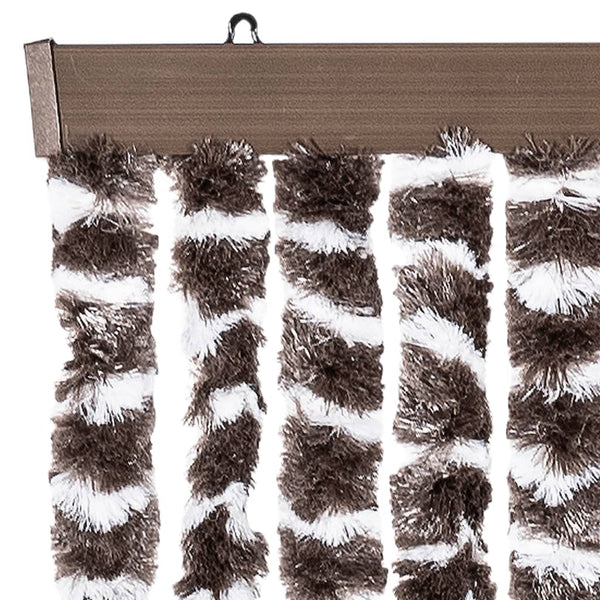 vidaXL Fly Screen Curtain Brown and White 100x230 cm Chenille