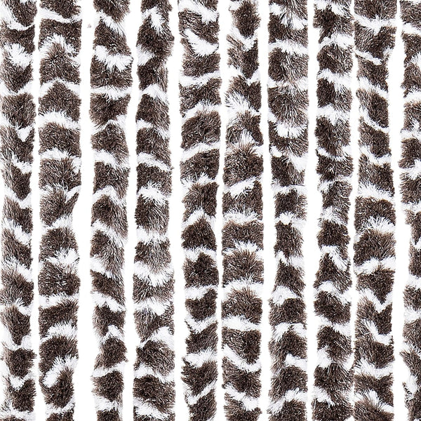 vidaXL Fly Screen Curtain Brown and White 100x230 cm Chenille