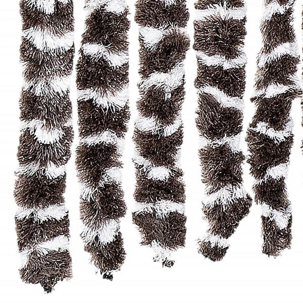 vidaXL Fly Screen Curtain Brown and White 100x230 cm Chenille